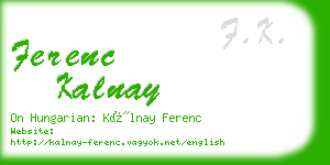 ferenc kalnay business card